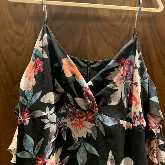 Scripted Floral Cold Shoulder Dress - Picture 10 of 10